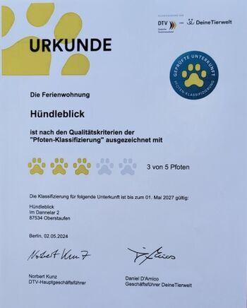 Pfotenklassifizierung DTV 2024