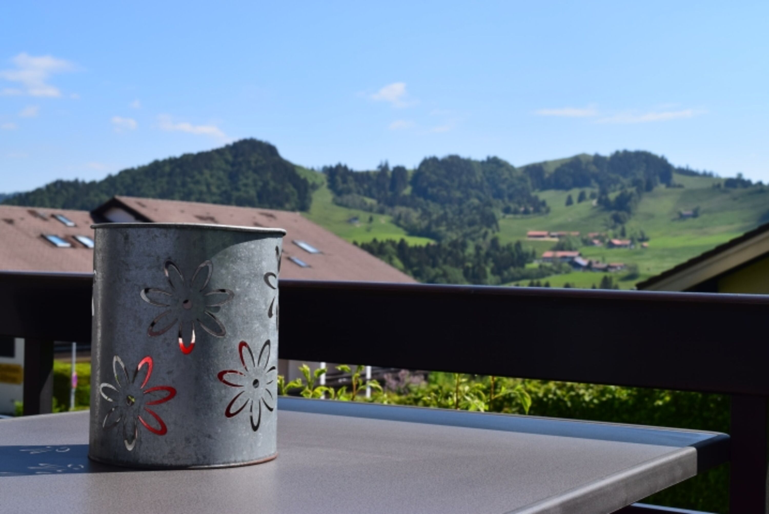 Blick vom Balkon zum Hündle