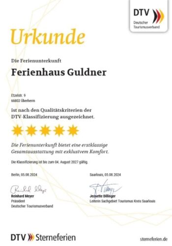 5 Sterne erstklassige Gesamtausstattung mit exklusivem Komfort