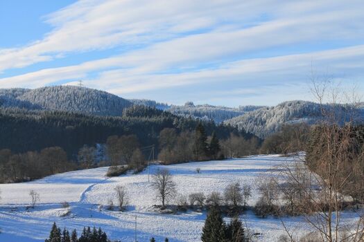 Ausblick von der Ferienwohnung im Winter