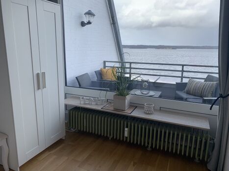 Blick aus dem Schlafzimmerfenster.