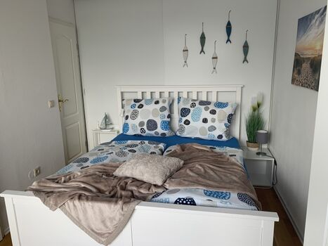 Das Schlafzimmer der Ferienwohnung.