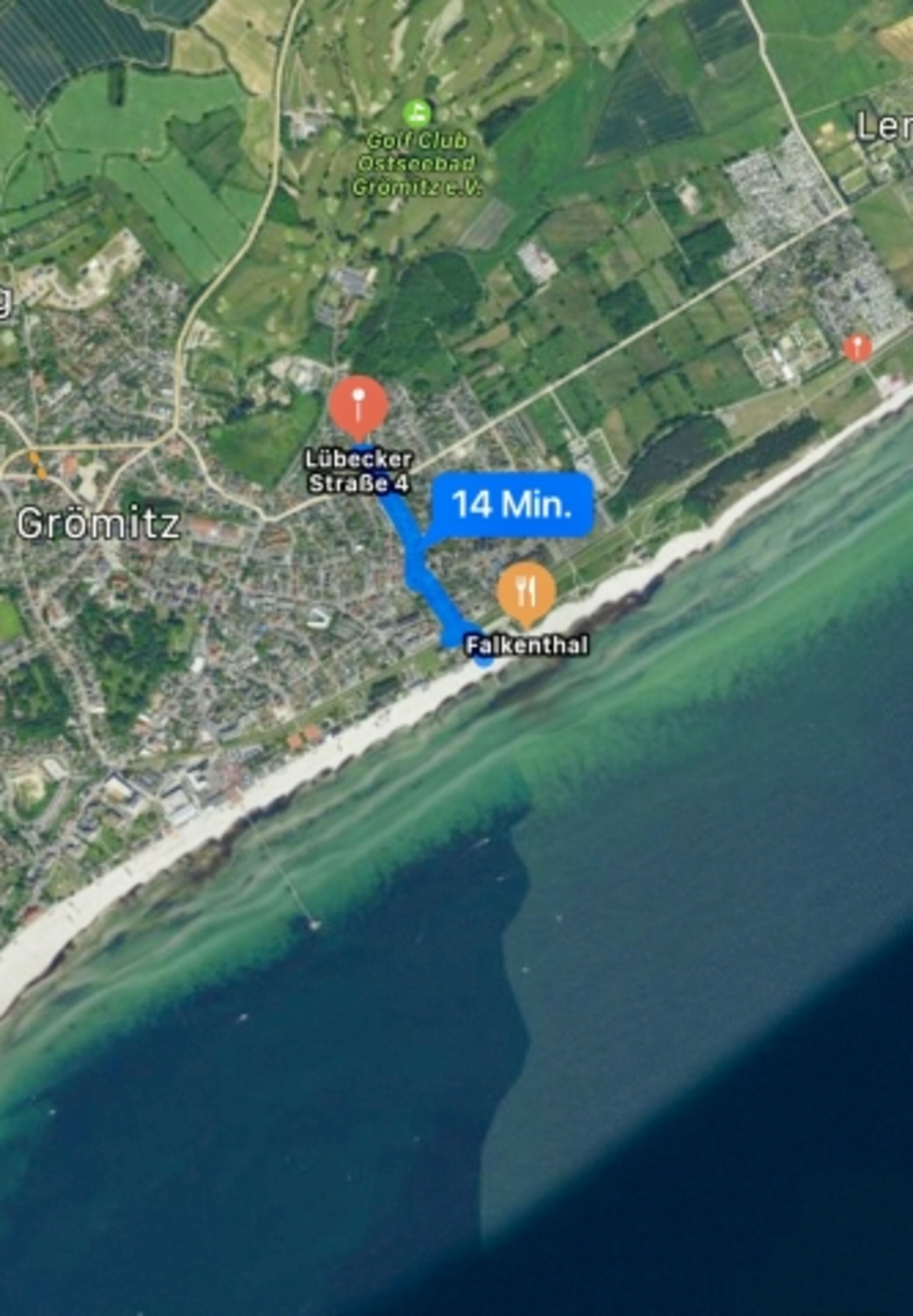 Entfernung zum Strand fussläufig 