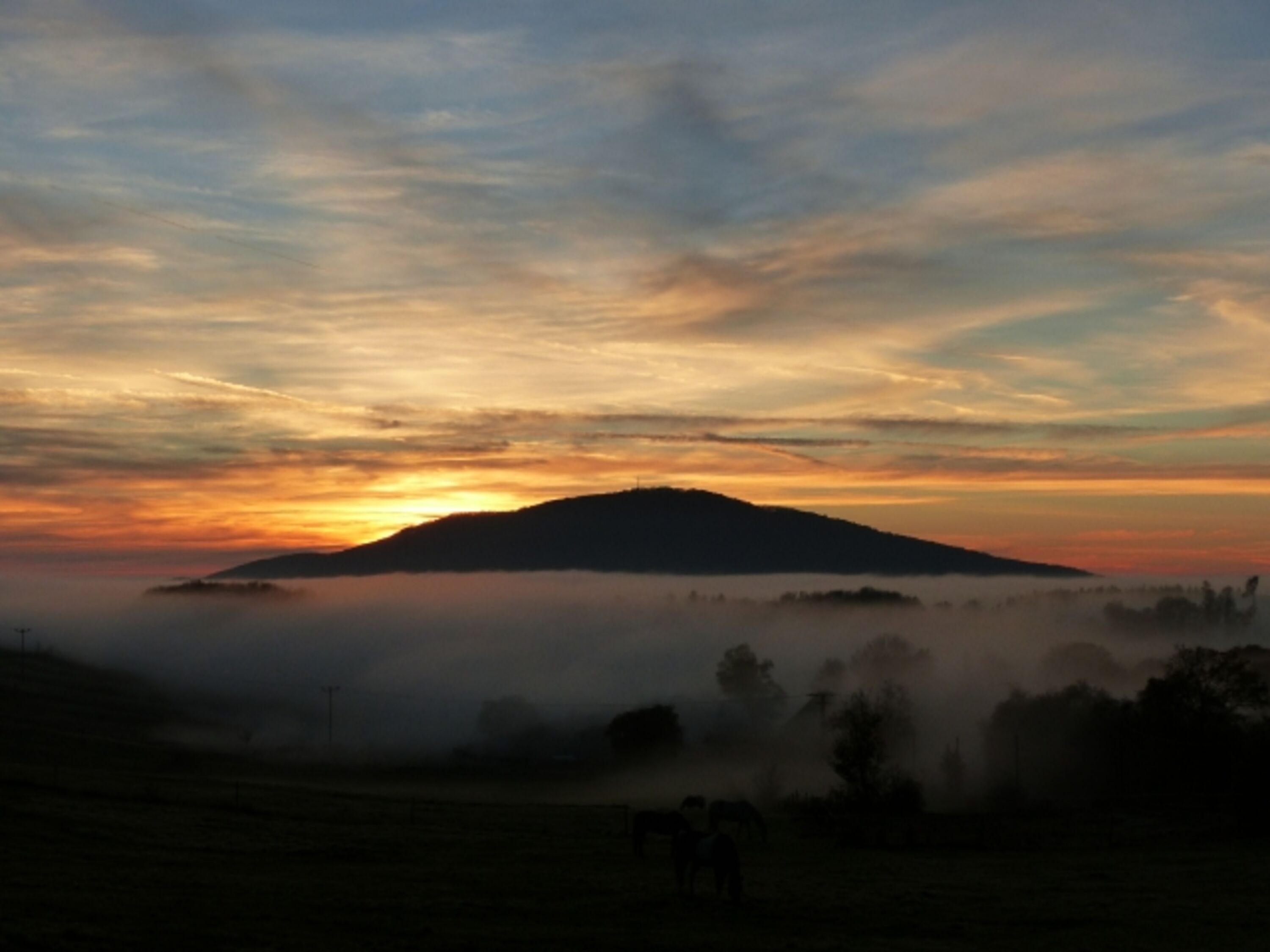 Sonnenuntergang auf dem Gleichberg