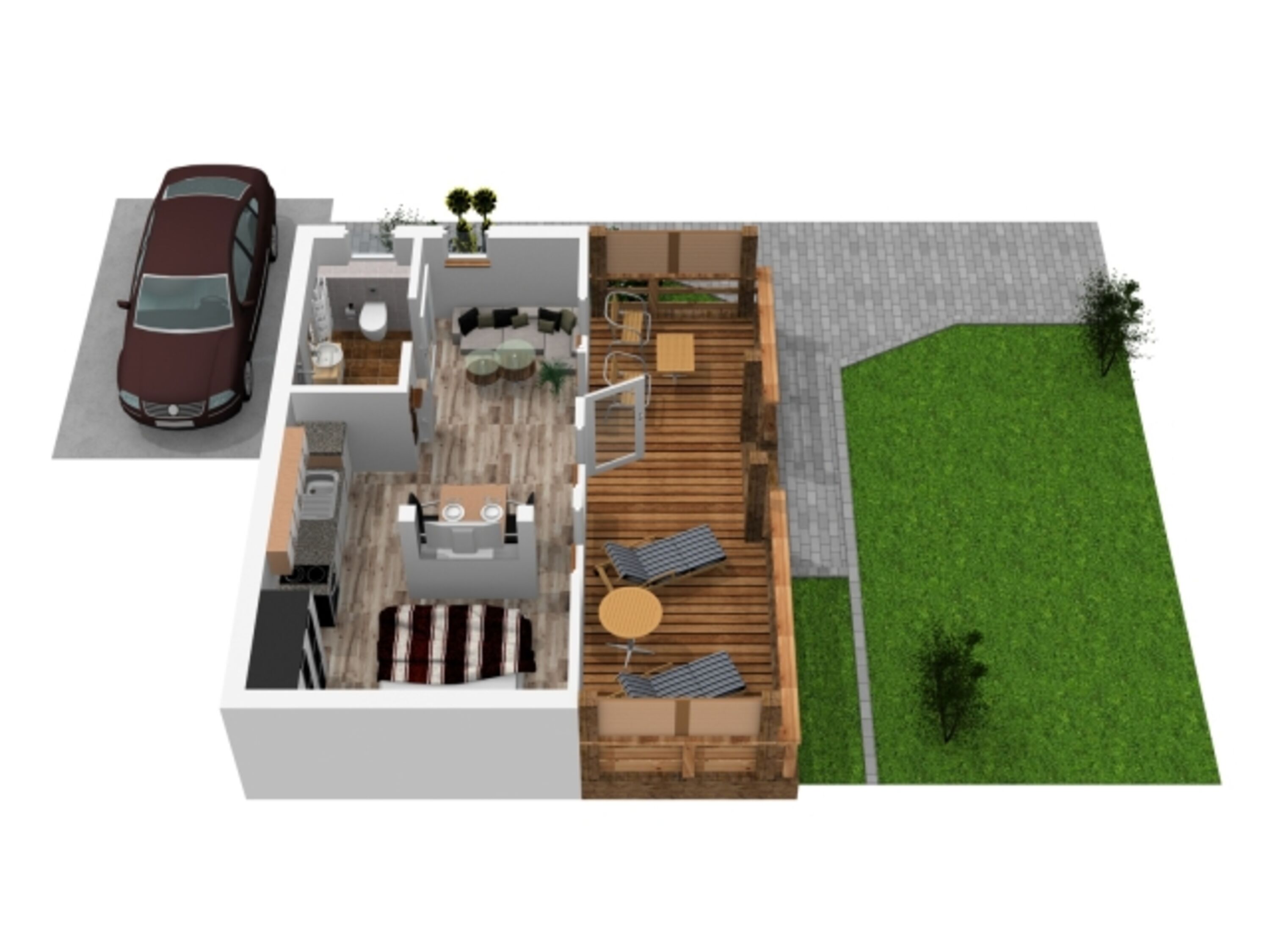 Grundriss 3D von Norden