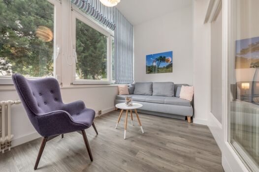 Die Loggia mit Schlafcouch.