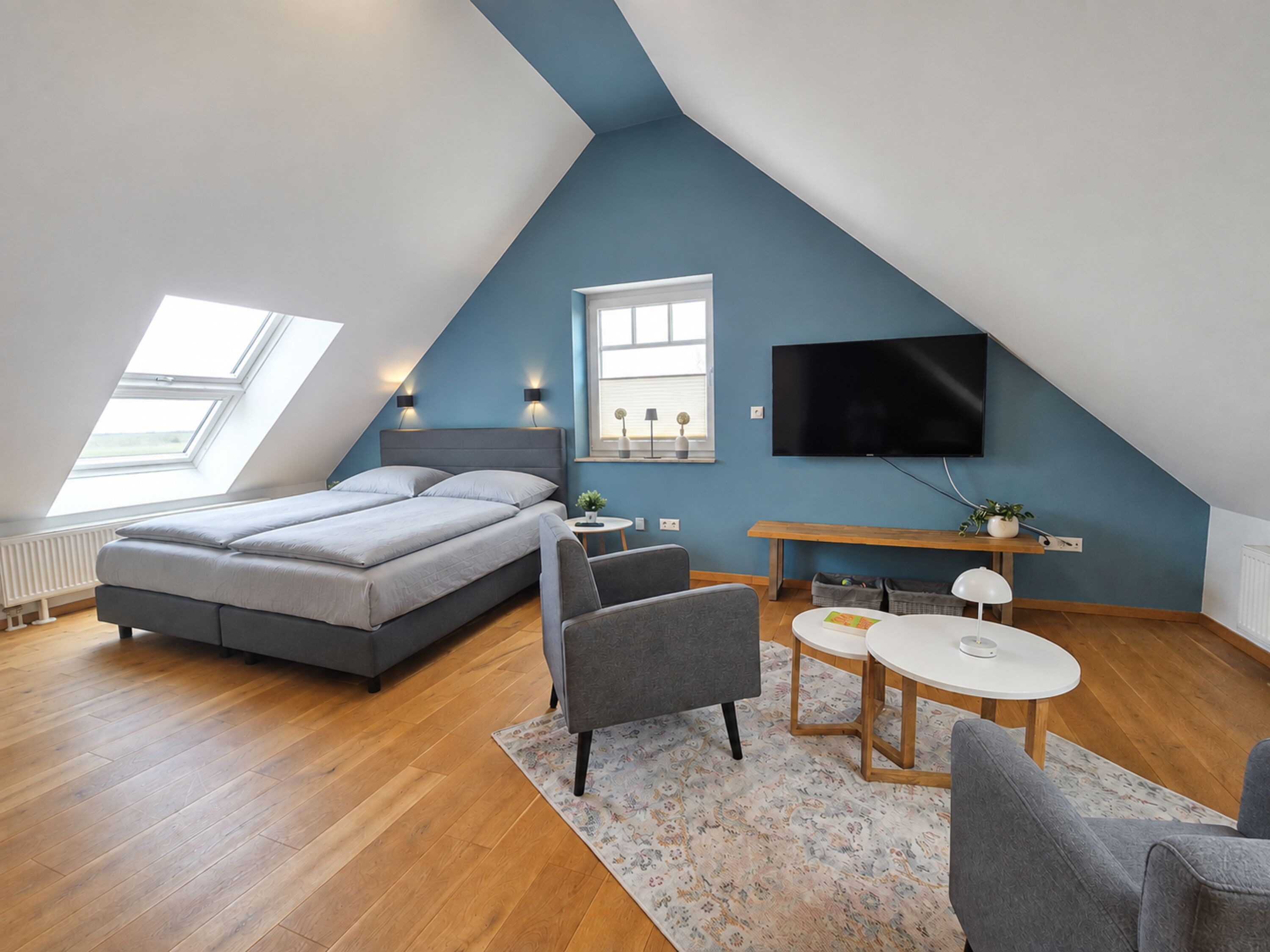 Schlafzimmer im Dachgeschoß Inselblick