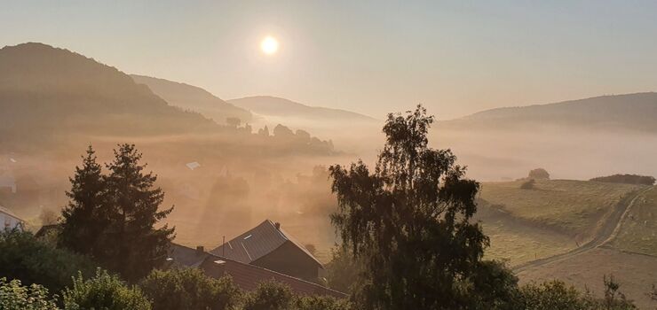 Morgennebel Blick vom Balkon