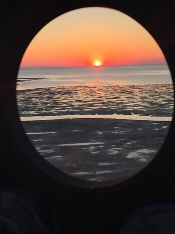Blick vom Leuchtturm Sonnenuntergang 