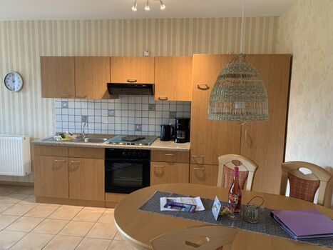 Die Küche in der Ferienwohnung Bude 1.