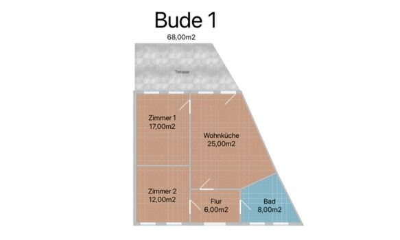 Grundriss von Bude 1