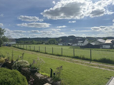 Blick auf die Spielwiese (3000 qm) vom Balkon
