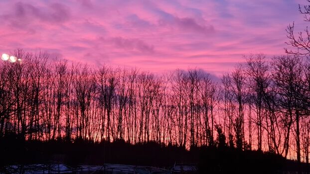 Sonnenuntergang aus dem Wohnzimmerfenster