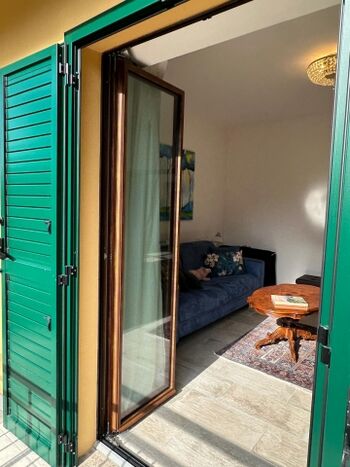 Das blaue Zimmer mit Balkon