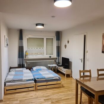 Das Sofa lässt sich in zwei separate Betten umfunktionieren