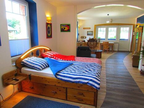 Schlafbereich der Fowo Backbord im Ferienhaus Fischerhütte