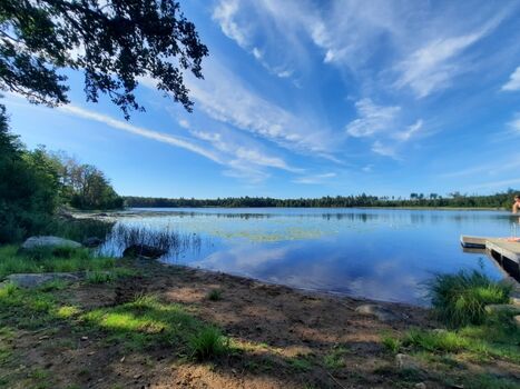 Seezugang ist nicht nur über den Steg mit Leiter möglich.....man kann auch über den Sand  ins Wasser....sehr Kinderfreundlich