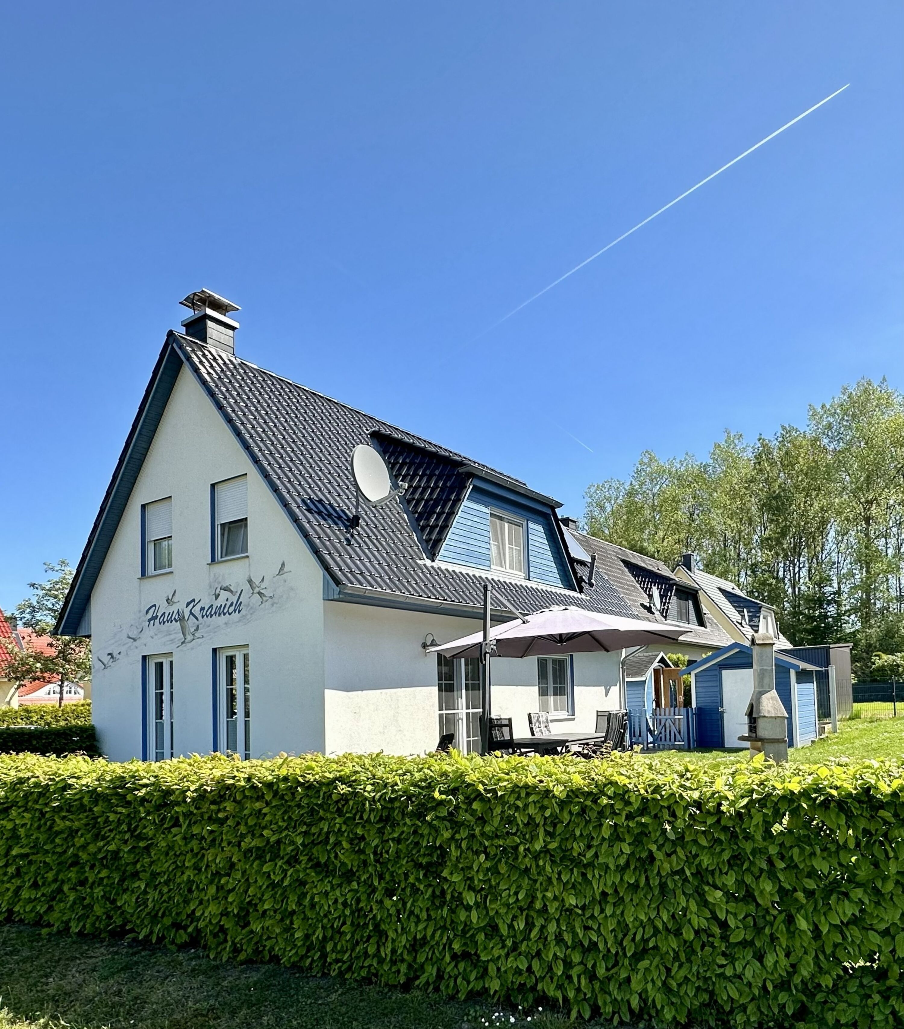 Ferienhaus Kranich, komplett eingezäunt.