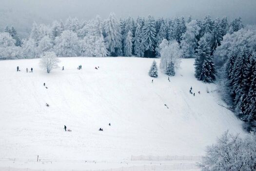 Ausblick auf den Rodelberg am Haus