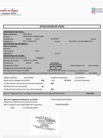 französische Klassifizierung mit 4 Sternen