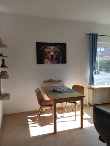 Der Essbereich im Wohnzimmer