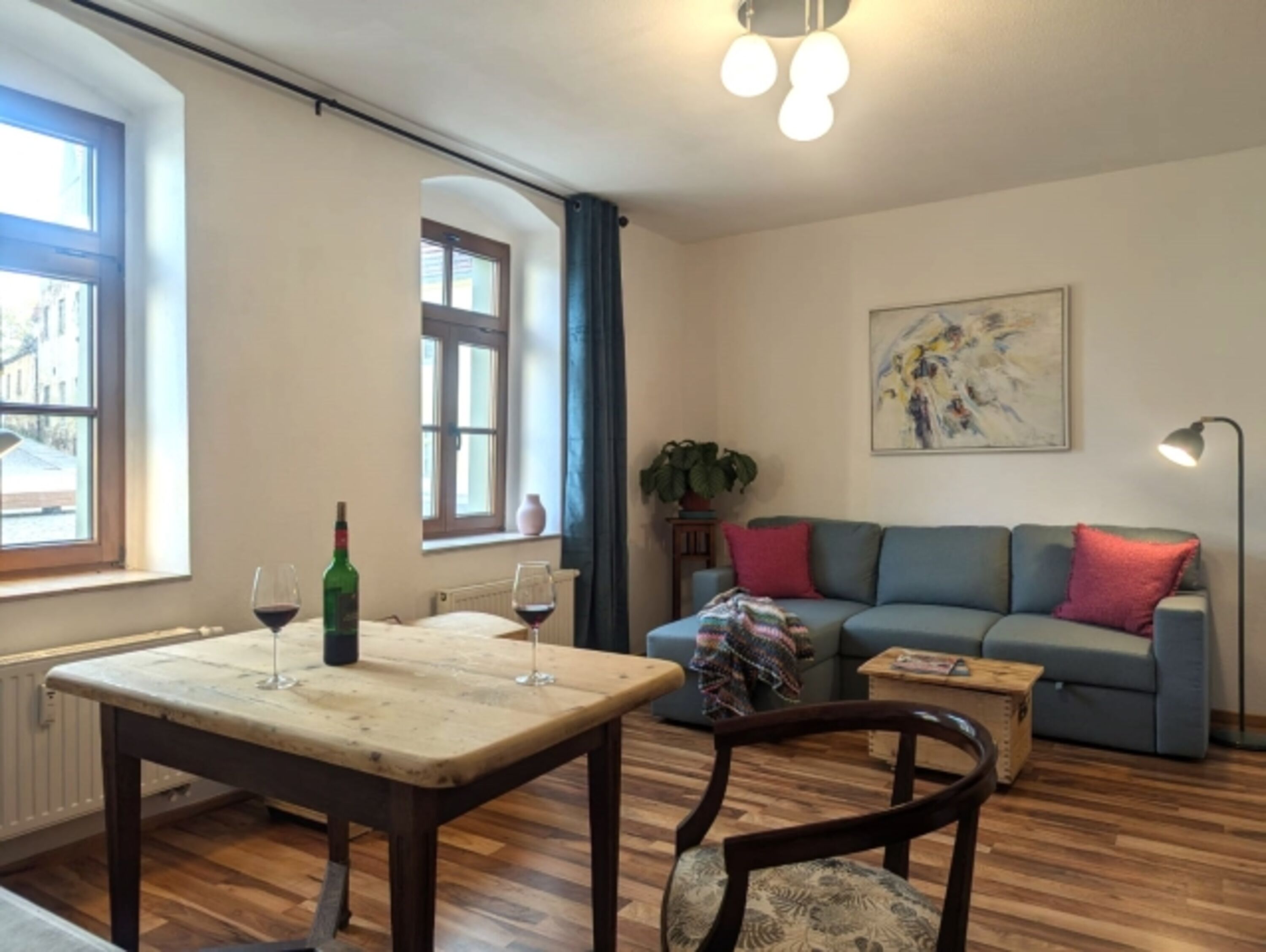 Der Essplatz im Wohnzimmer
