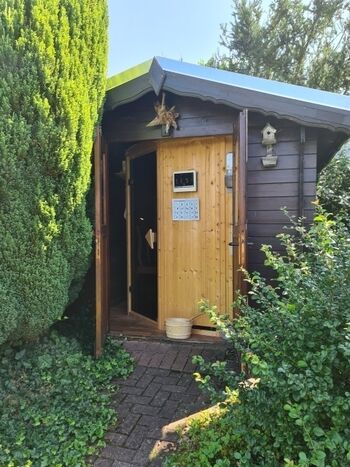 Eingang rustikale Sauna