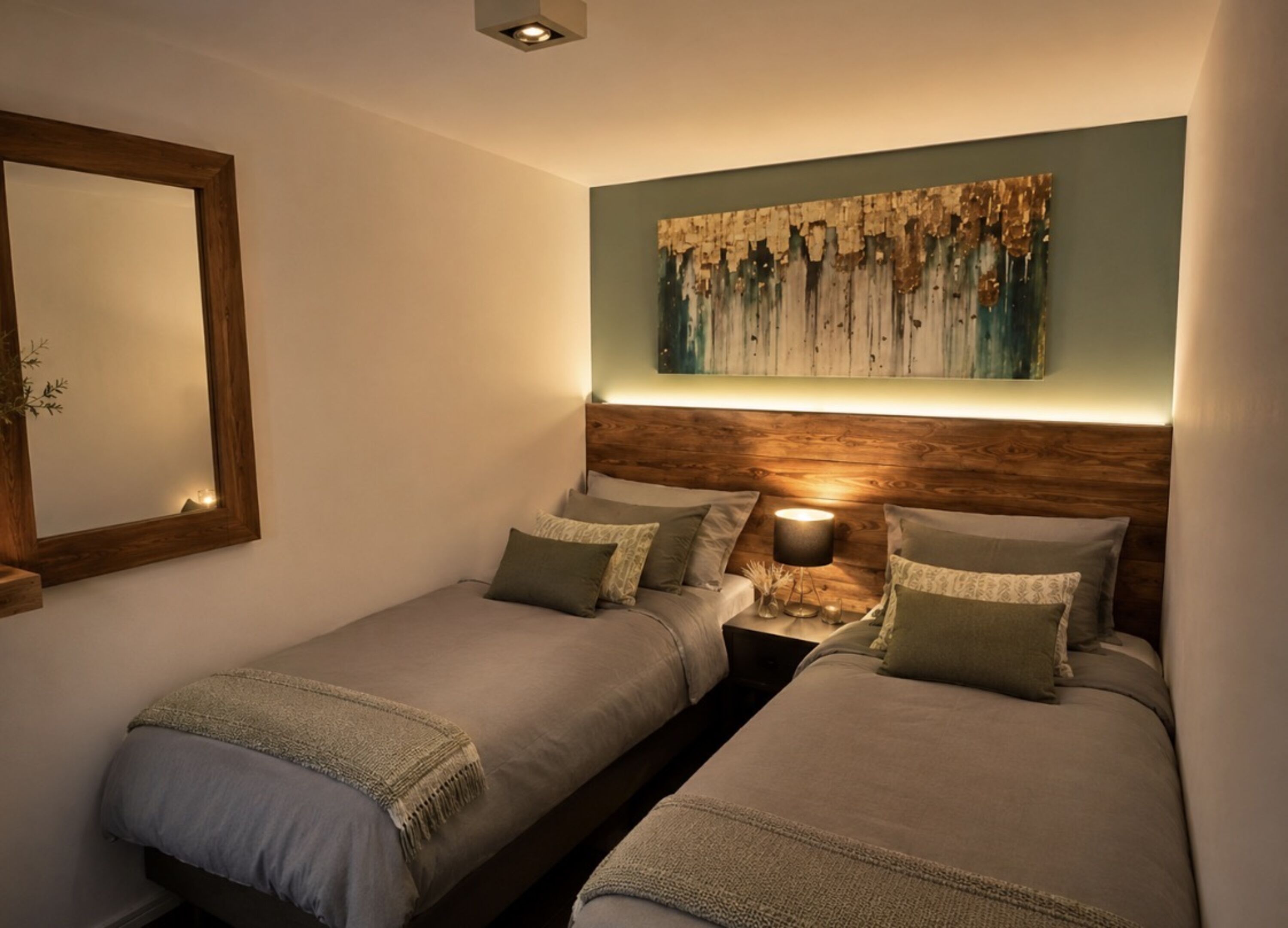 2. Schlafzimmer mit TV und kleiner Ankleide