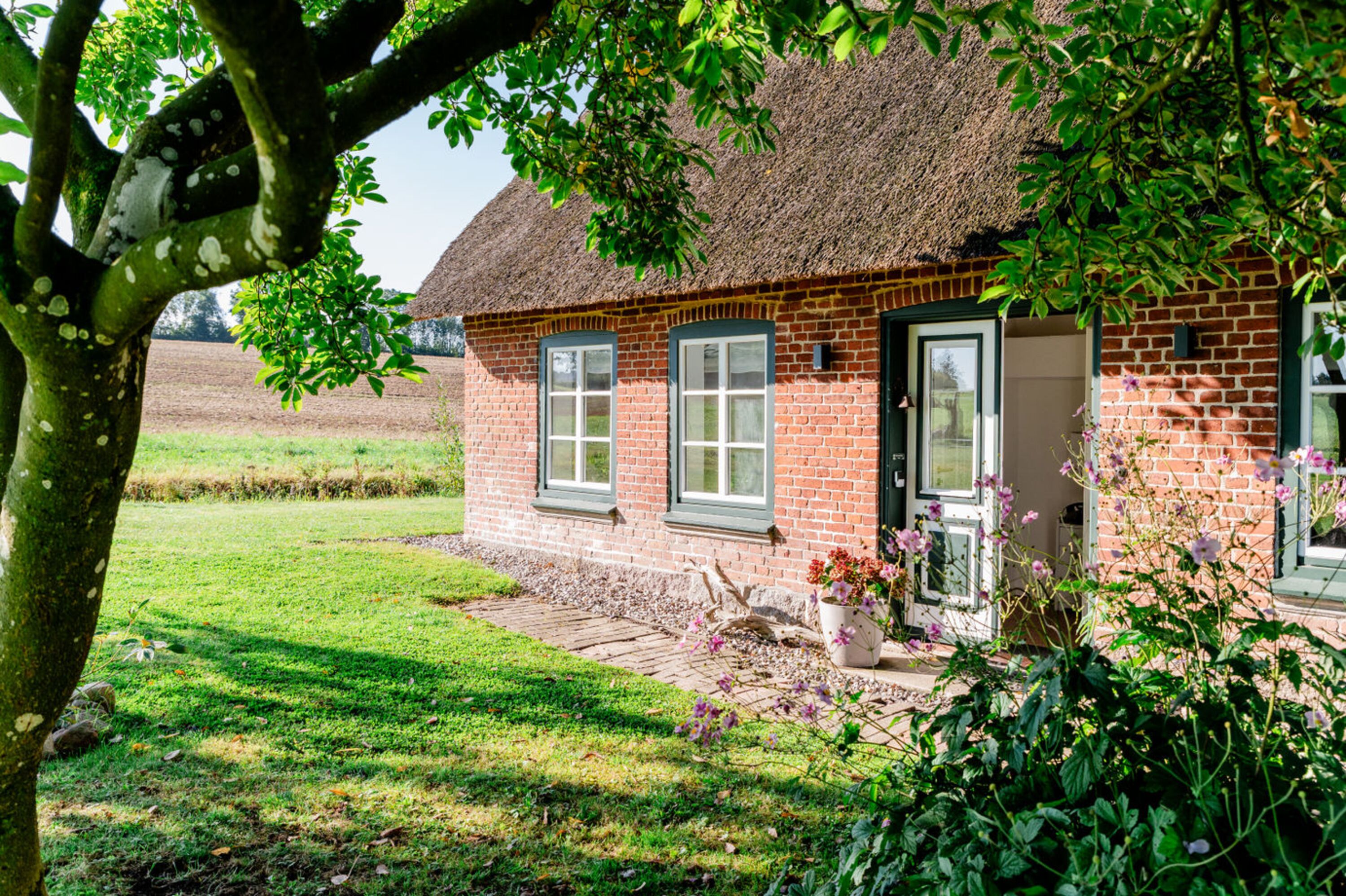 Hauseingang Ferienwohnung Teve im Reethus Mühlenlund
