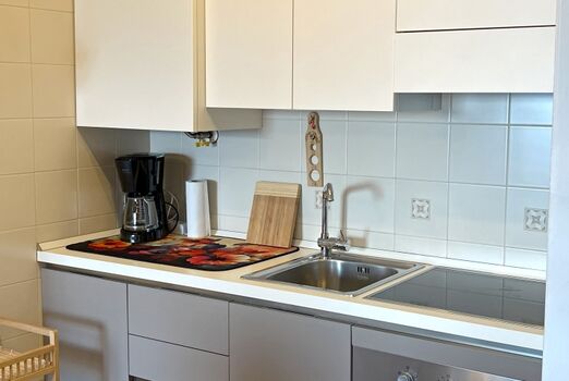 Die Küche mit Spülmaschine