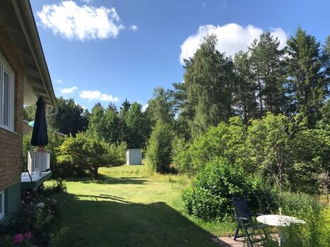 Gartenblick/ Rasenfläche um das Haus herum