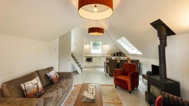 Wohnbereich mit Kaminofen