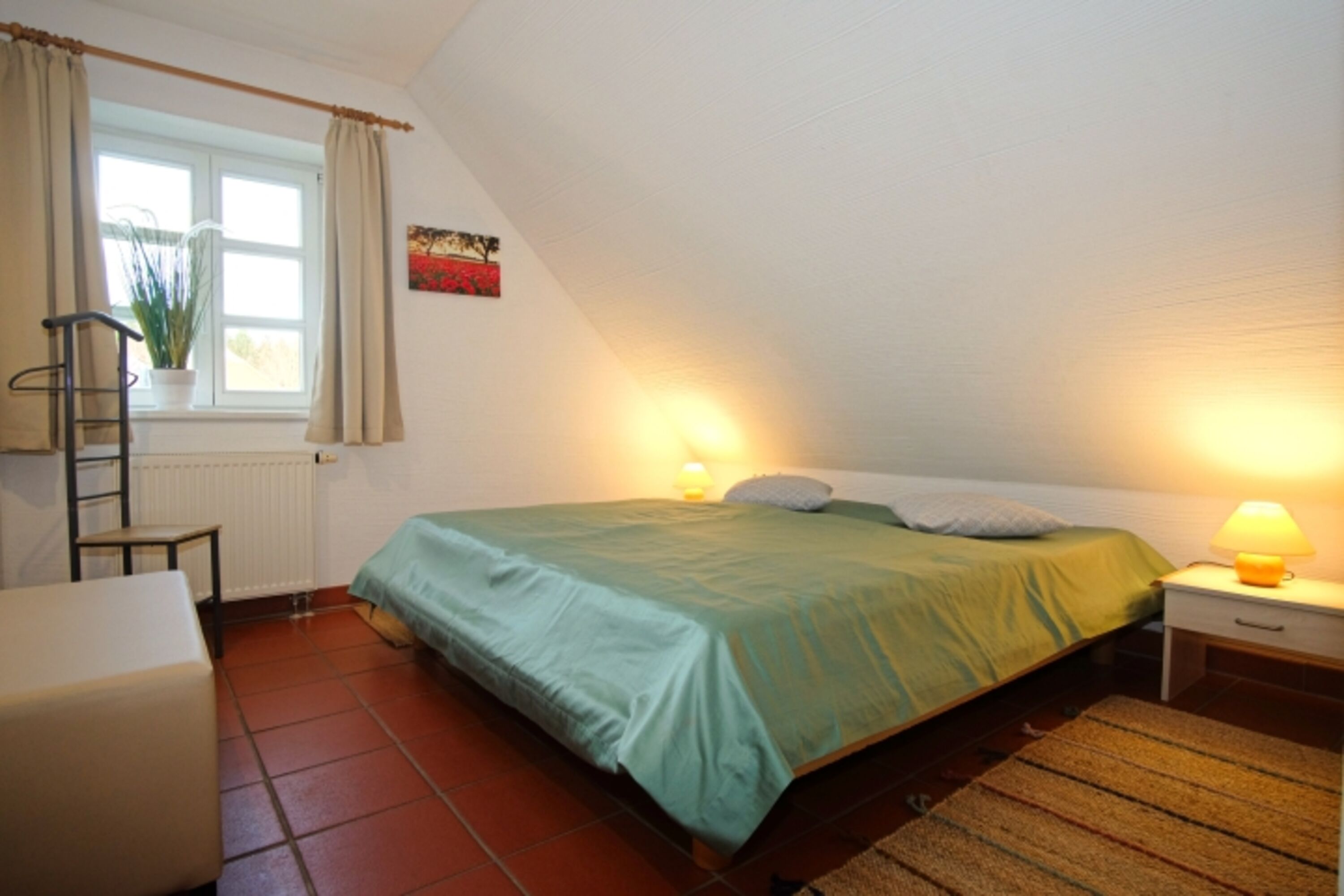 Das Schlafzimmer in der oberen Wohnung