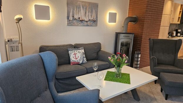 Wohnbereich mit Kamin