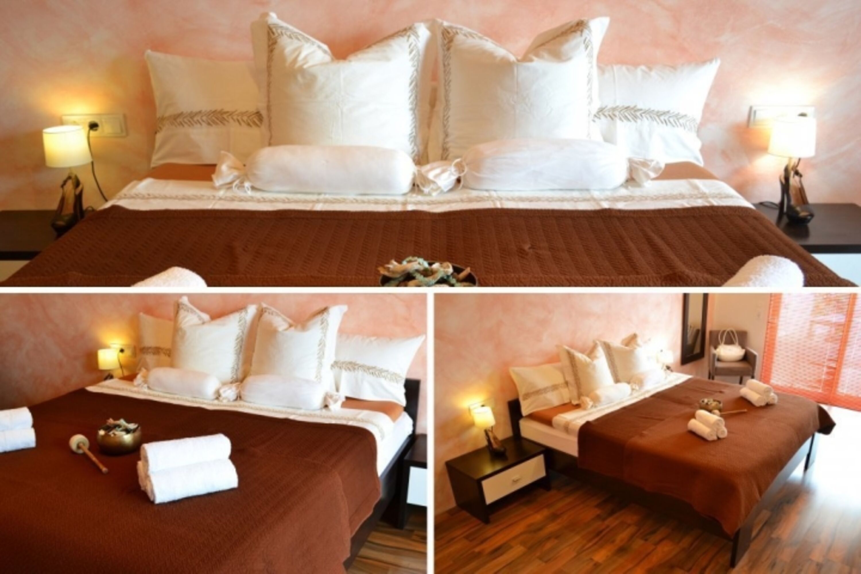 Schlafzimmer mit Meerblick und zwei 180x200 Meter Betten