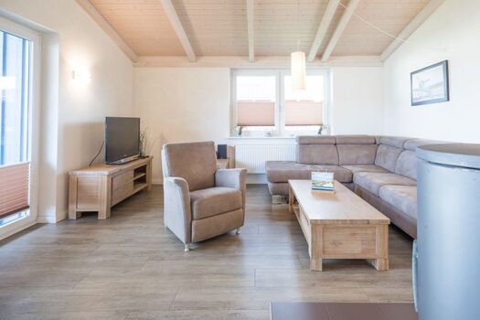 Hallig Hooge - Große Sofalandschaft für entspannte Abende am Kamin