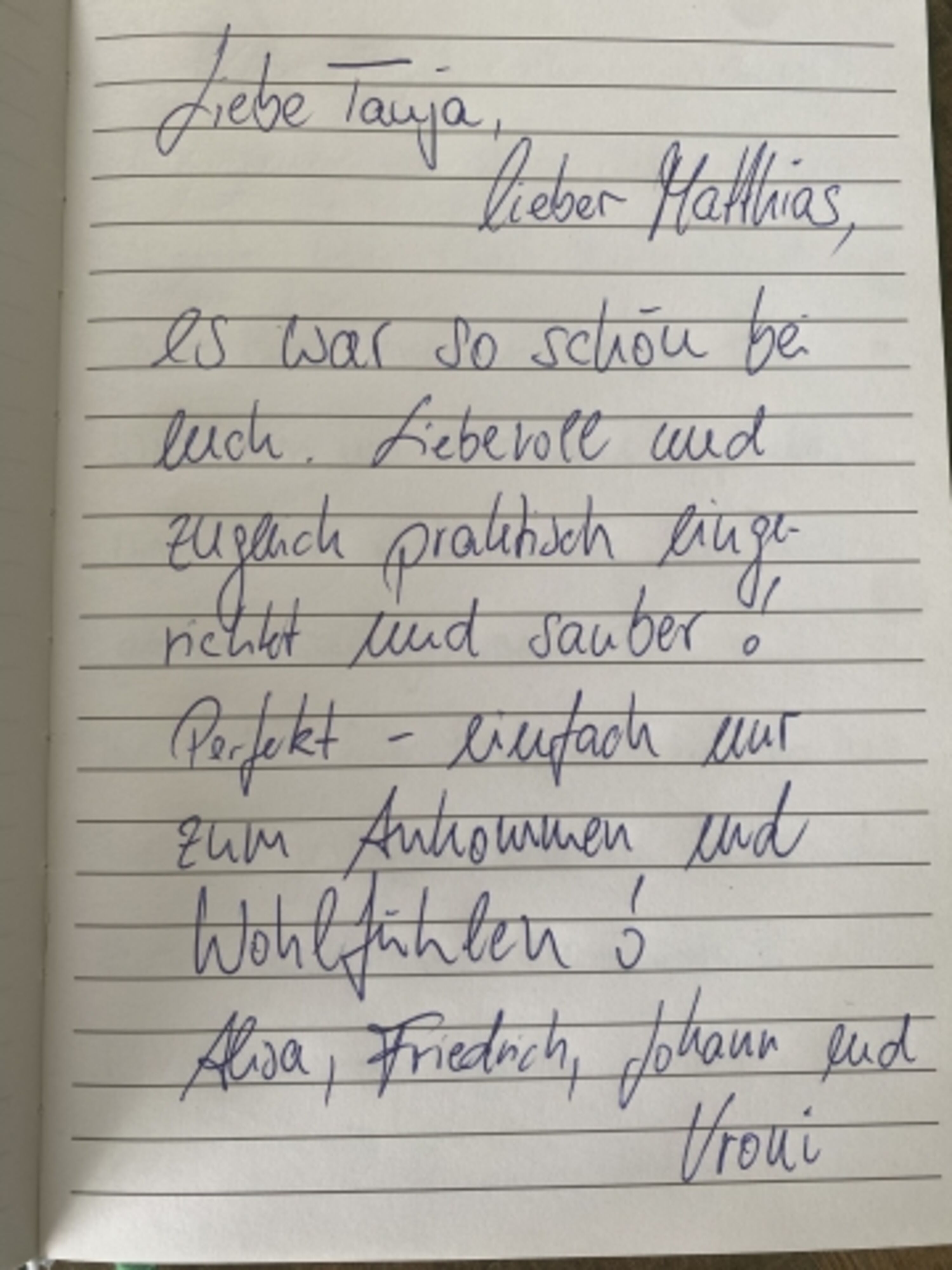 Gästebucheintrag