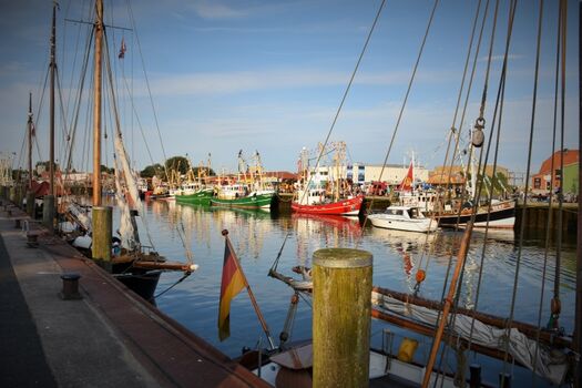 Krabbenkutter im Hafen