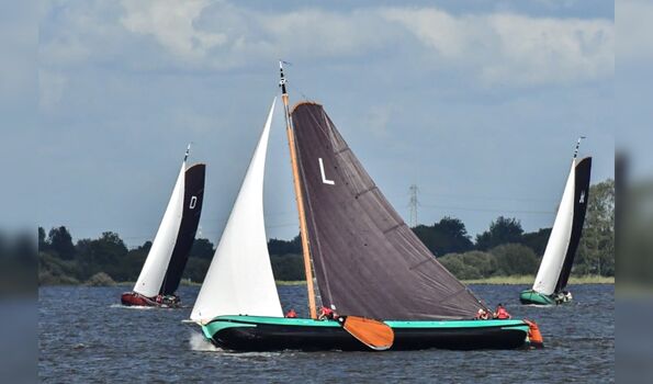Segelregatta am Strand im Sommer