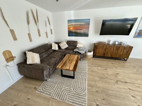 gemütliche Schlafcouch im Wohnzimmer