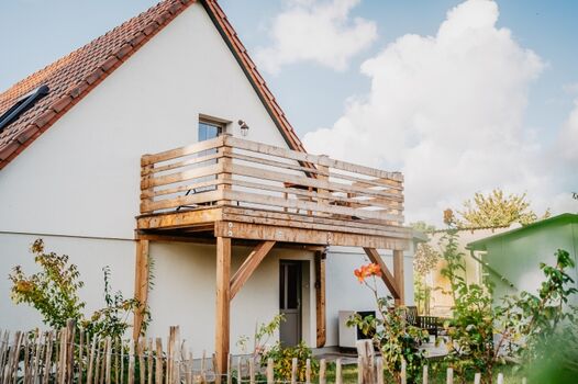 Seitenansicht mit Balkon