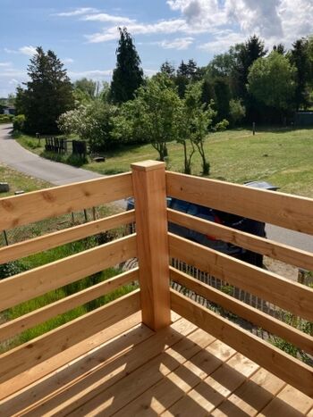 Blick vom Balkon in die Natur Landachaft