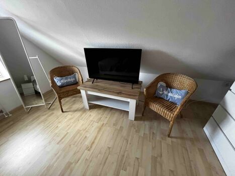 Schlafzimmer im Erdgeschoss mit Doppelbett 