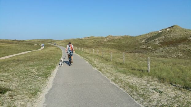 Radfahren entlang der Dünen