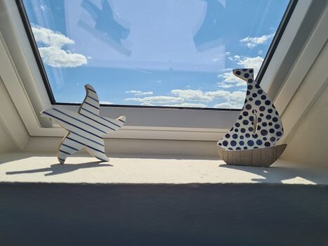 Maritimer Ausblick aus dem Bad