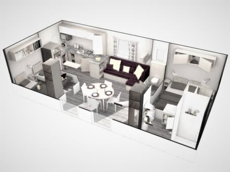 Chalet innen. Aufteilung