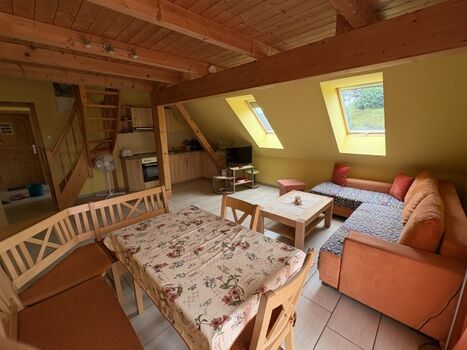 Blick vom Essbereich Richtung Küche