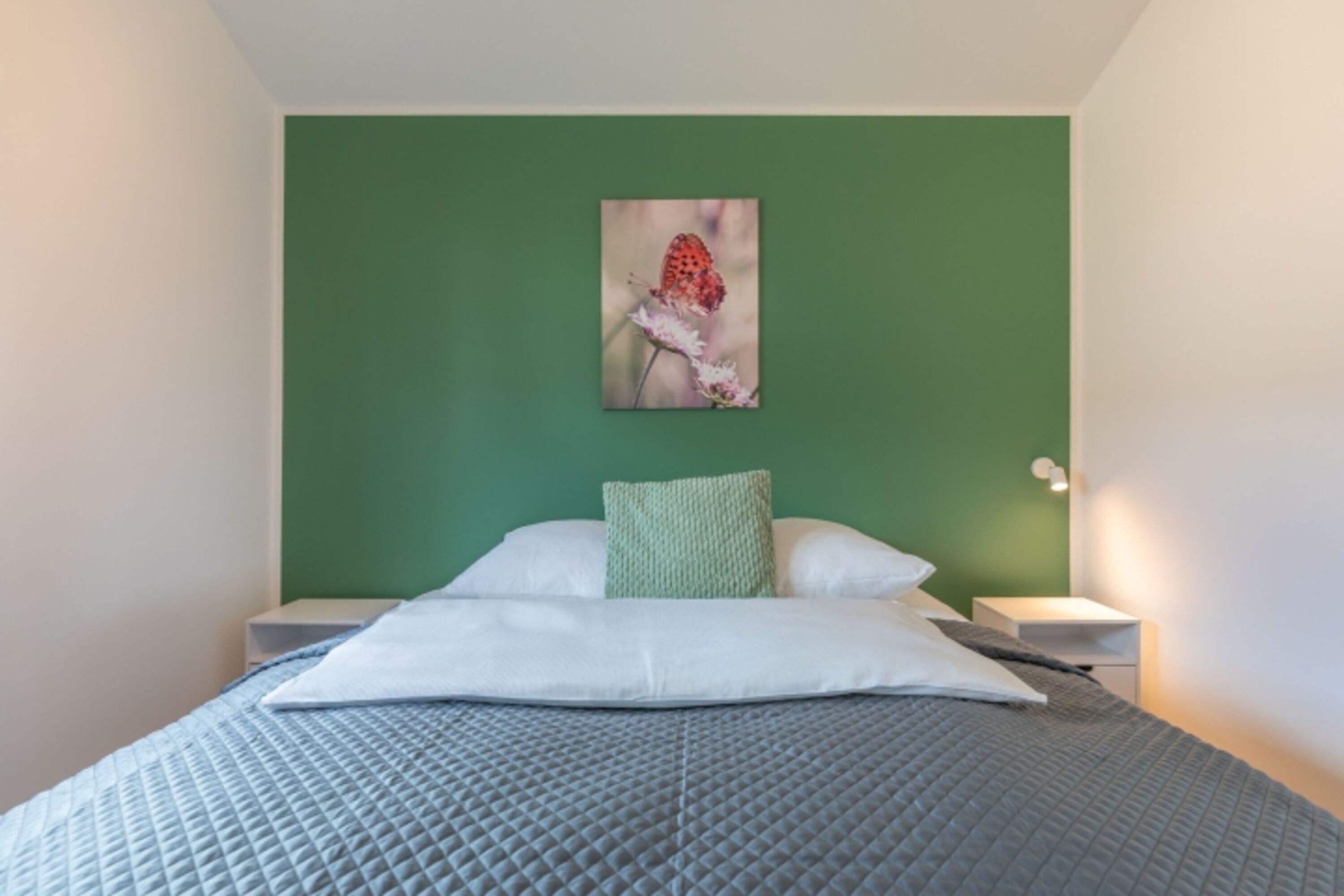 Huus Blaumees - Schlafzimmer 2 mit gemütlichem Doppelbett