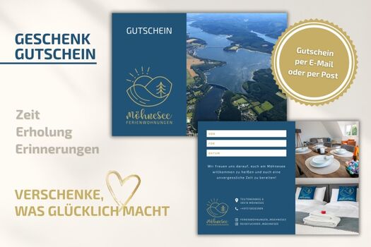Verschenke einen Urlaub am Möhnesee – gern stellen wir dir einen Gutschein aus!