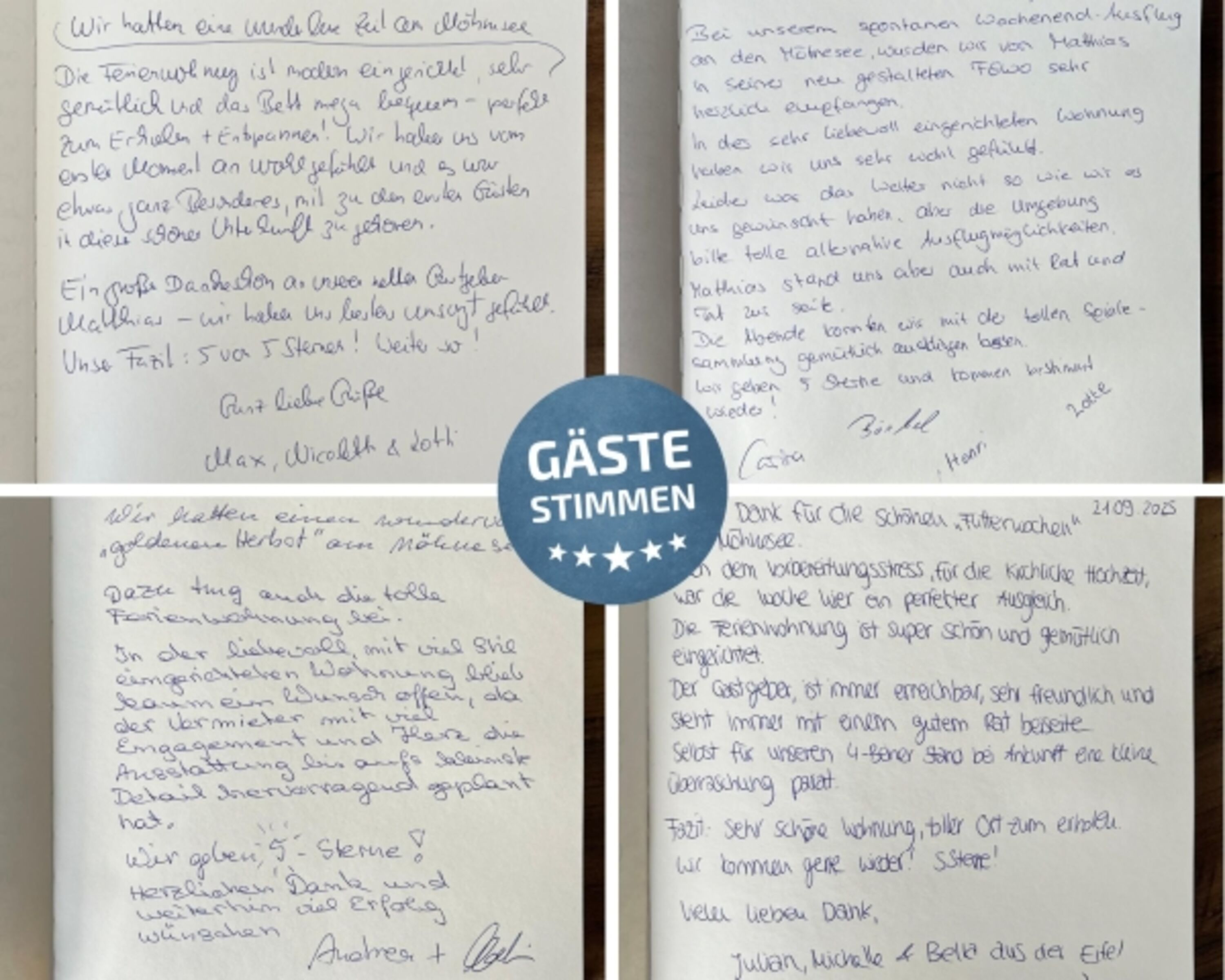 Überzeugen Sie sich selbst – lesen Sie, was unsere Gäste ins Gästebuch geschrieben haben